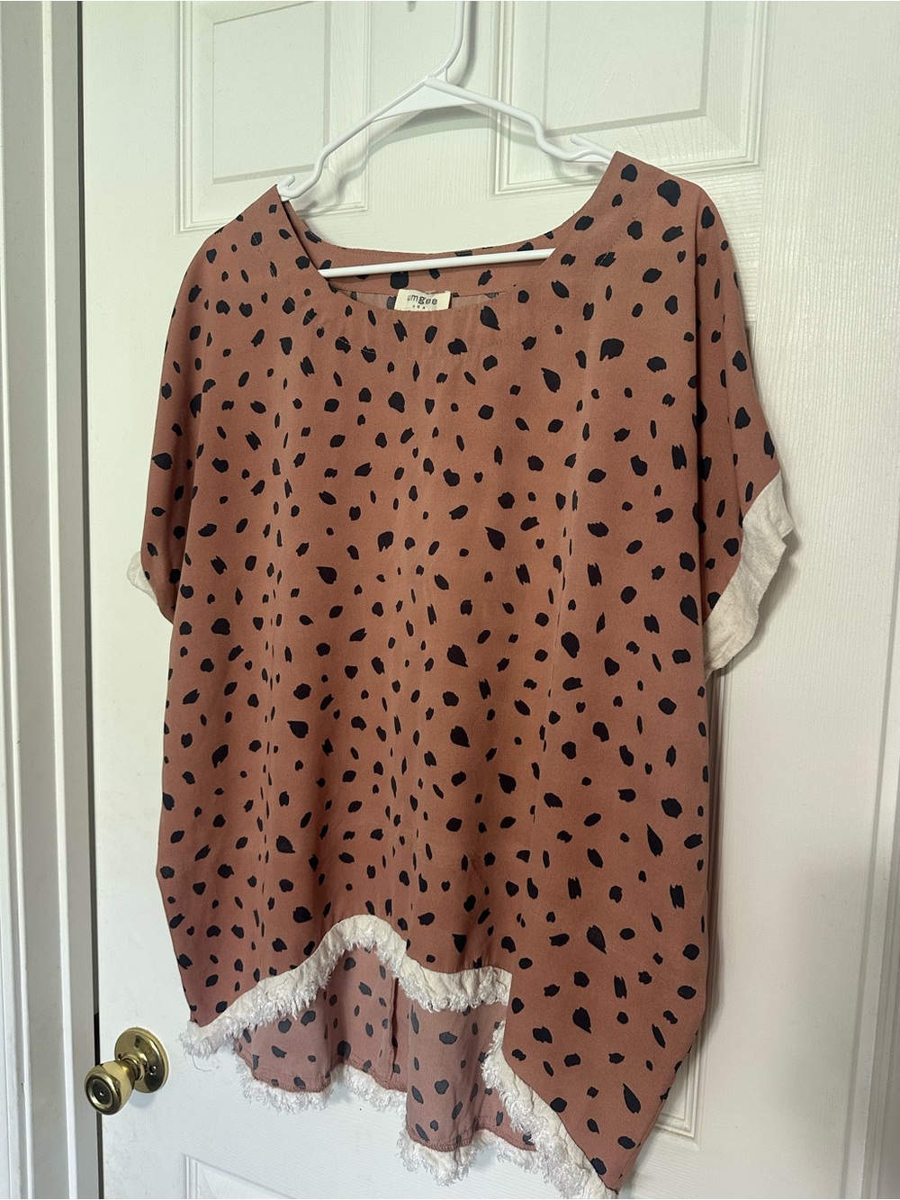 Umgee leopard Print Women's Top with Fringe